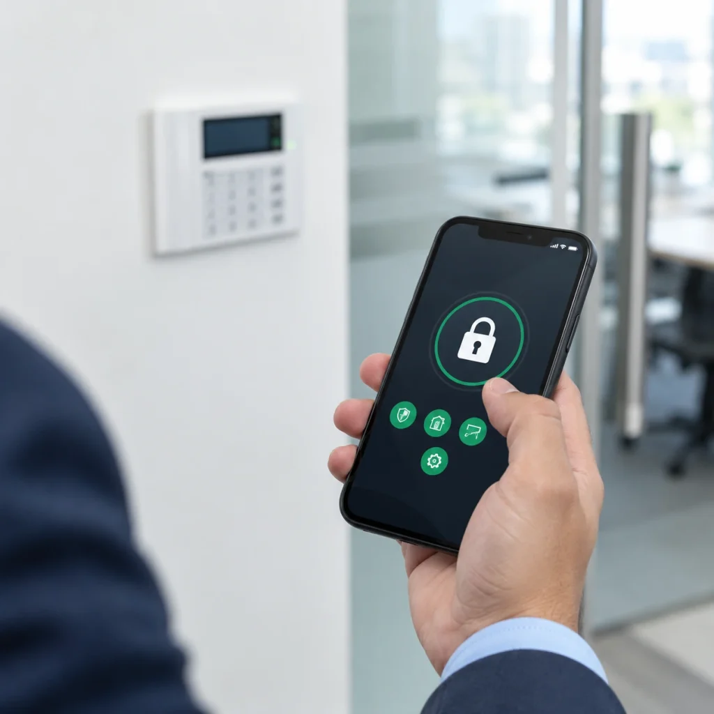 vControl de alarma contra robo desde aplicación en el celular