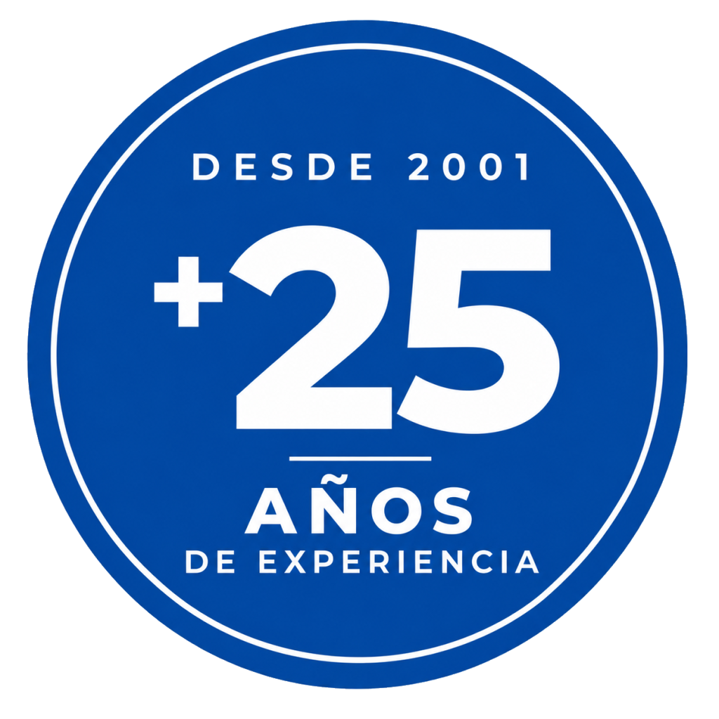 Sello 25 años de experiencia en seguridad electrónica